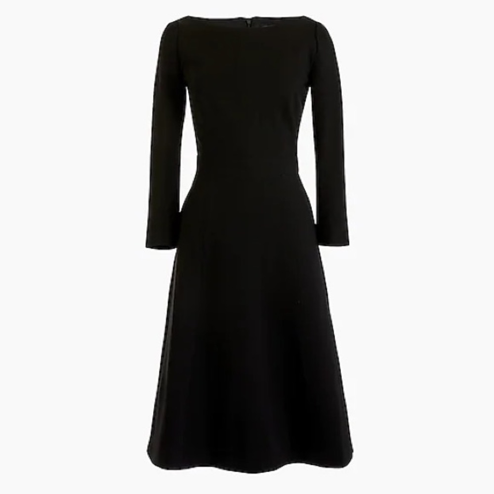 New J. Crew Fit and flare sheath dress in stretch ponte Black Dress Size 12